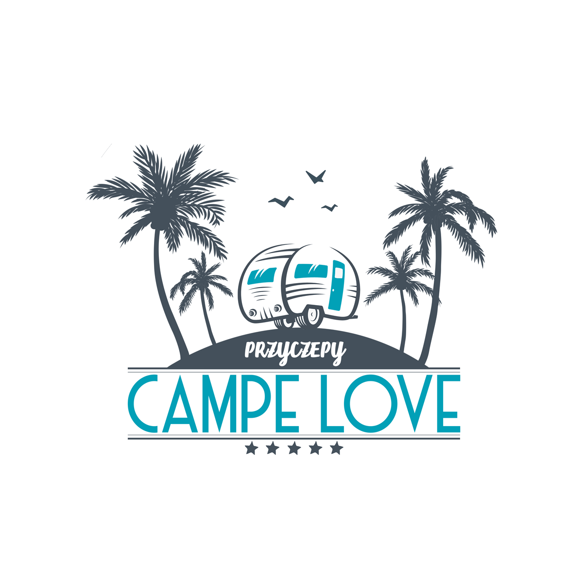 logo logotyp Campelove palmy przyczepa wynajem