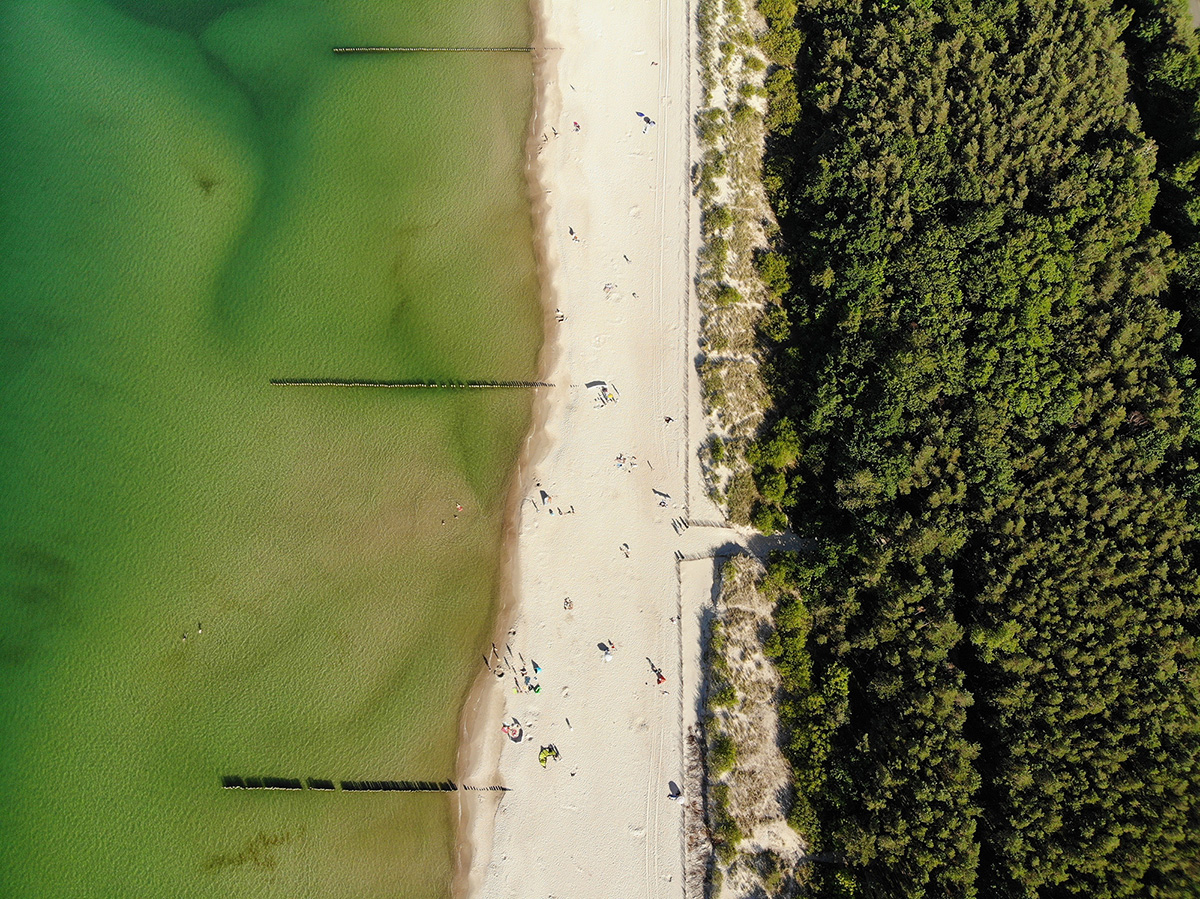 Hel zdjęcie zatoka Chałupy dji camera dron